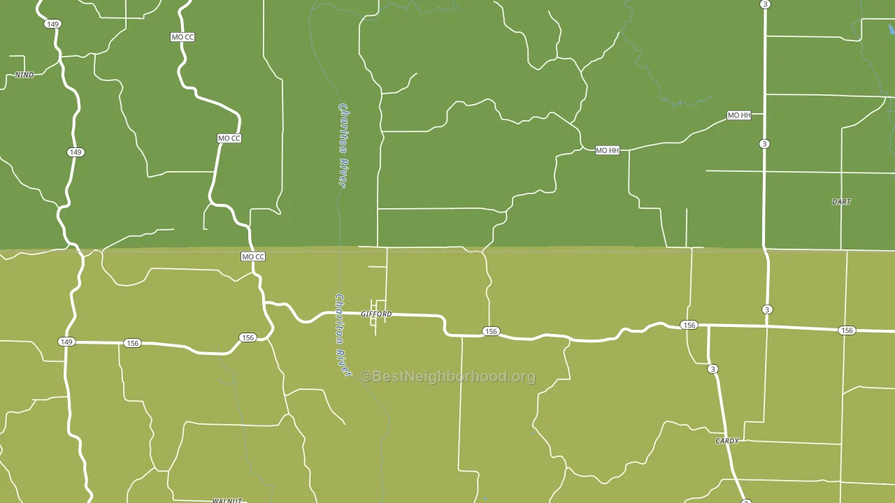 South Gifford, MO block-group voter-turnout map