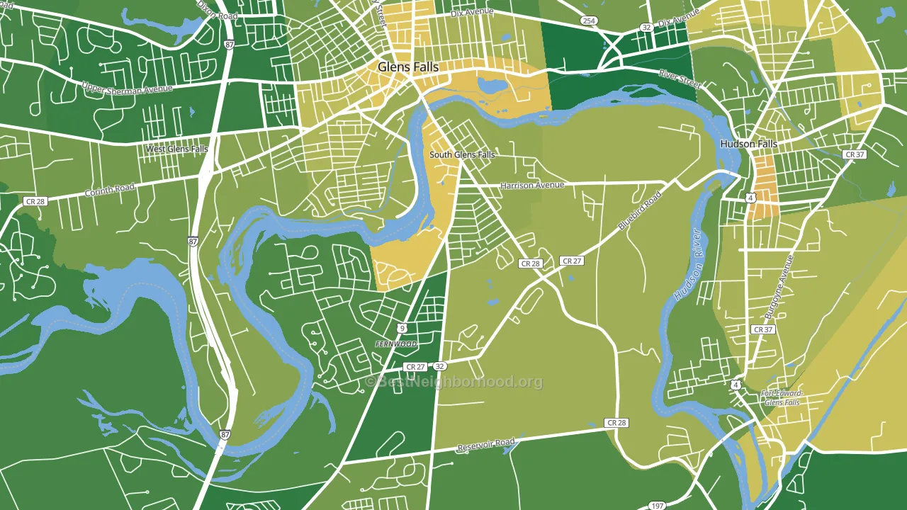 South Glens Falls, NY block-group voter-turnout map