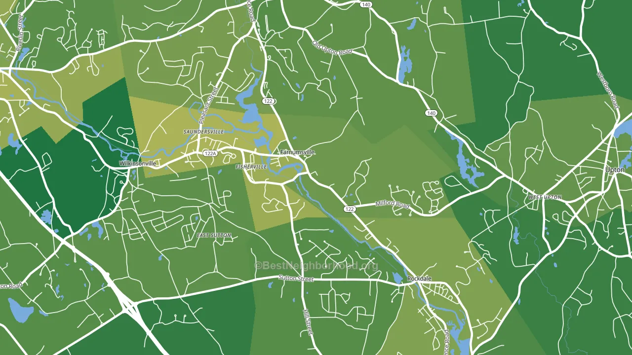 South Grafton, MA block-group voter-turnout map