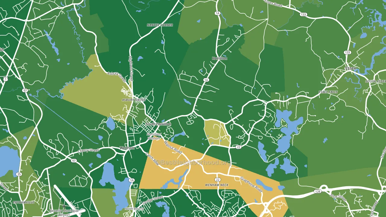 South Hamilton, MA block-group voter-turnout map