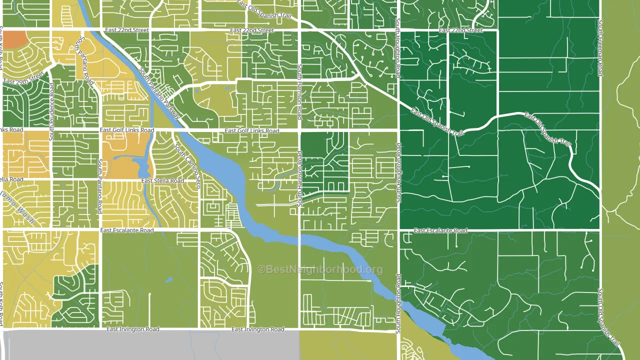 South Harrison, Tucson, AZ block-group voter-turnout map