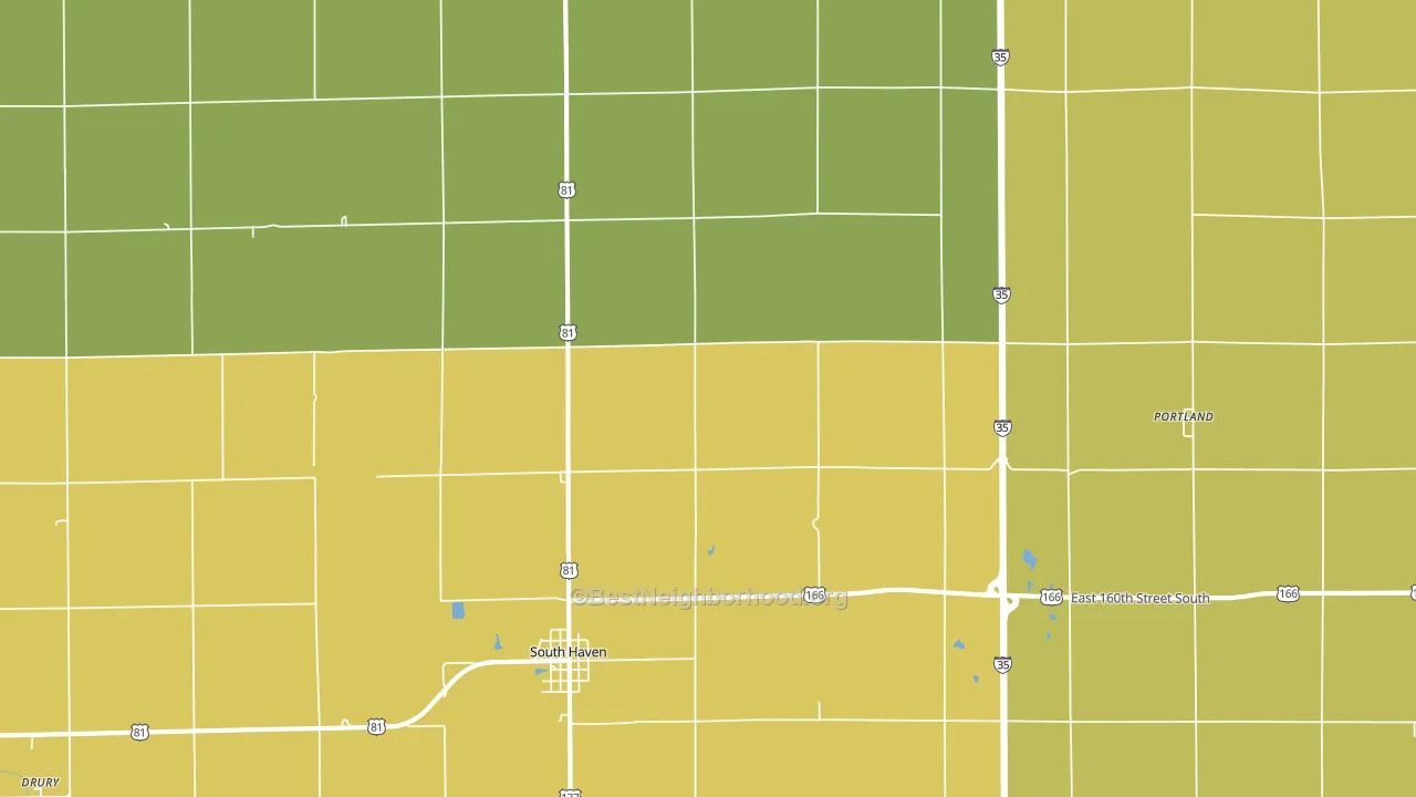 South Haven, KS block-group voter-turnout map