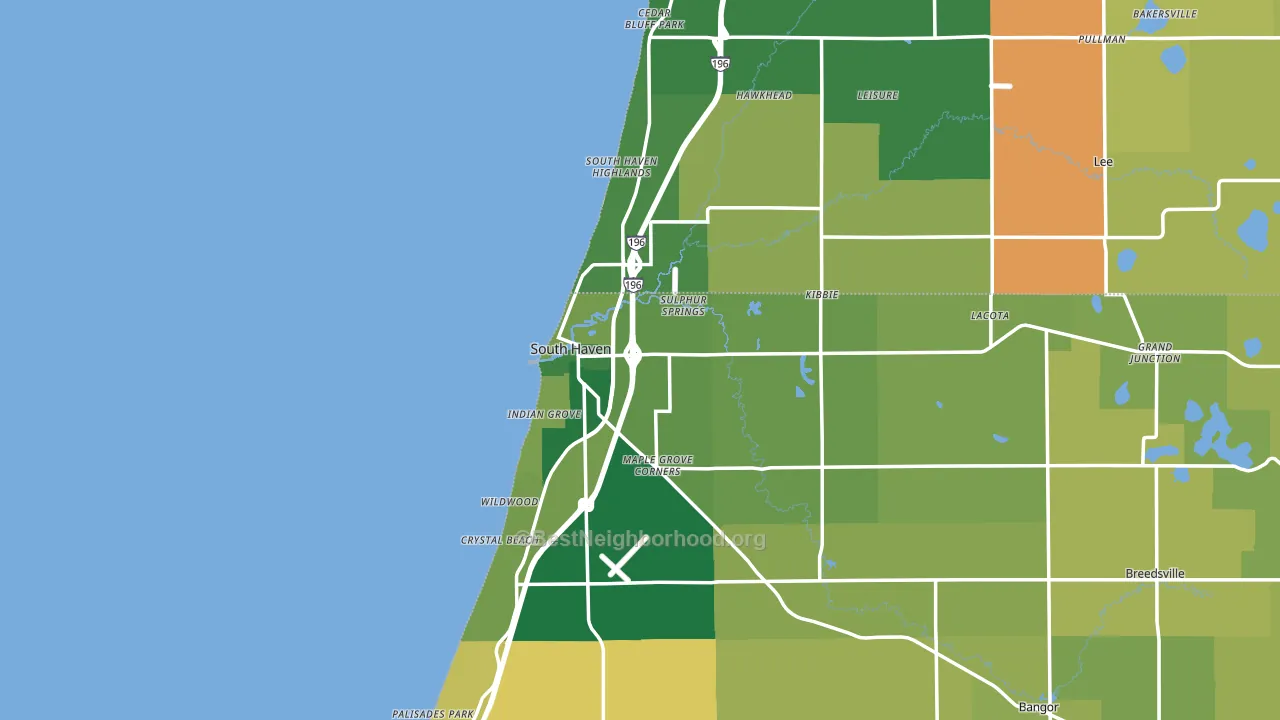 South Haven, MI block-group voter-turnout map