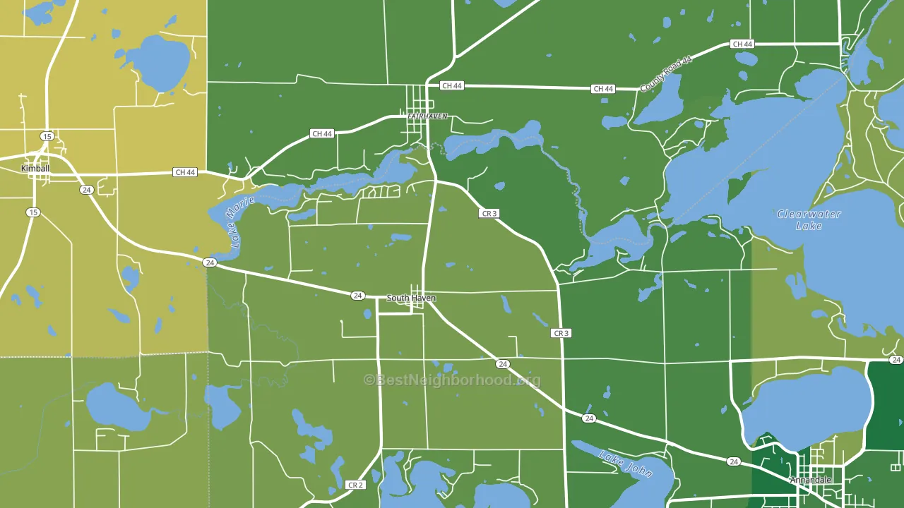 South Haven, MN block-group voter-turnout map