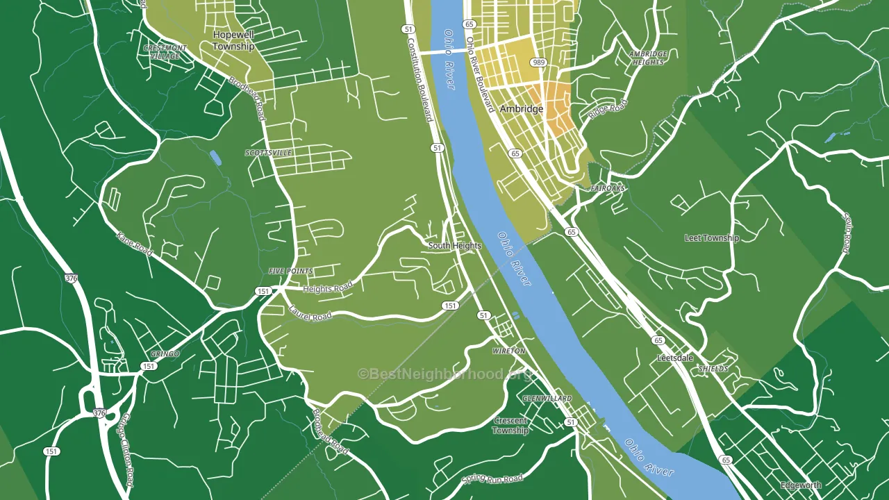 South Heights, PA block-group voter-turnout map