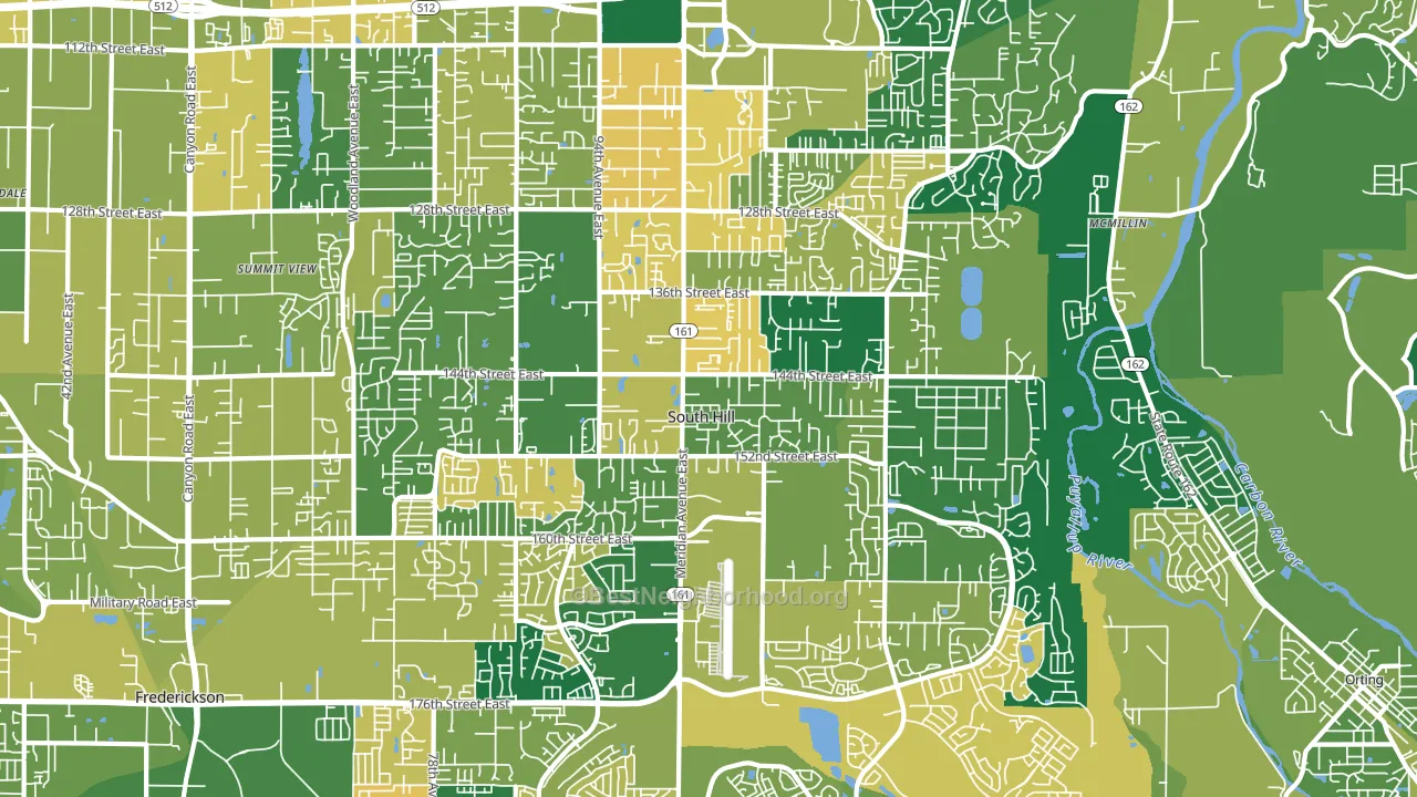 South Hill, WA block-group voter-turnout map