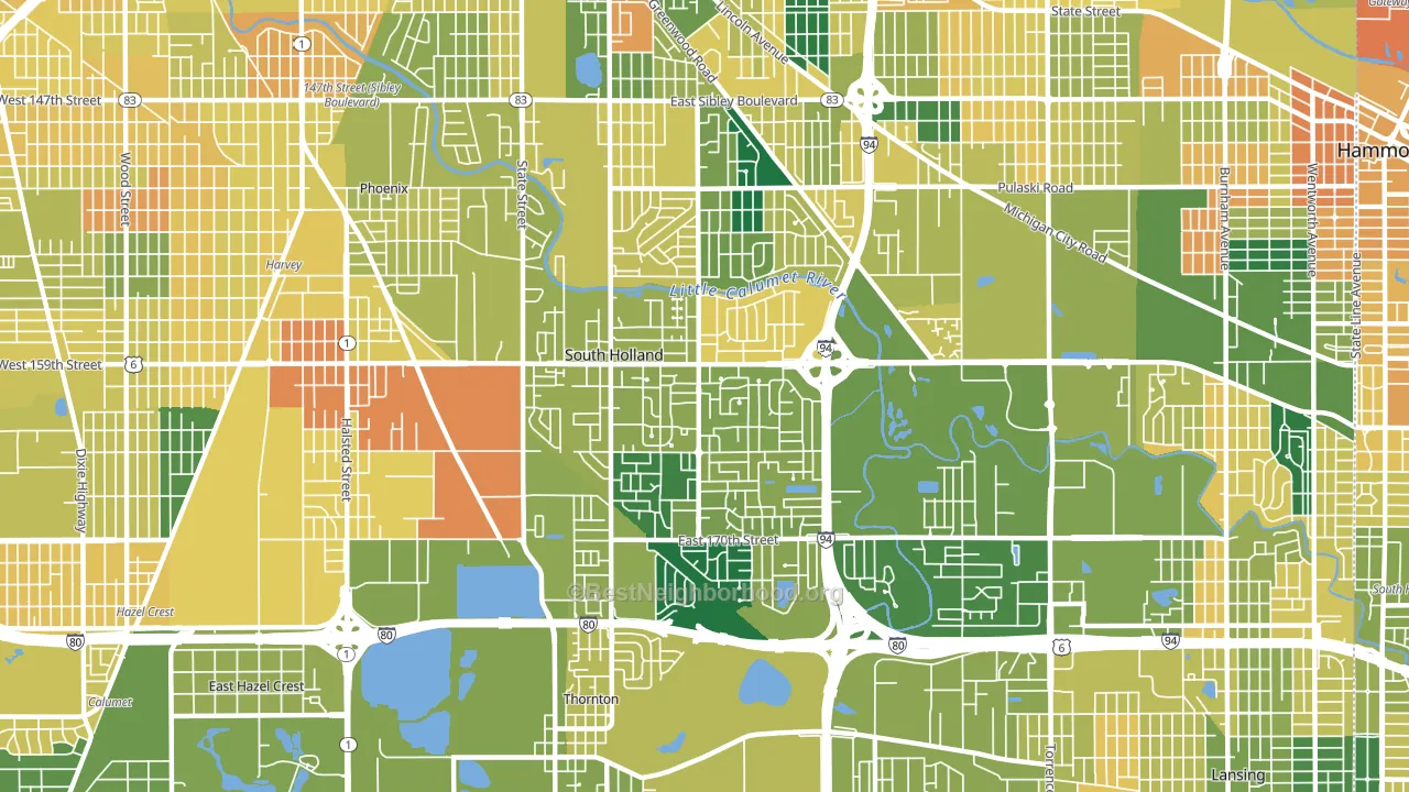 South Holland, IL block-group voter-turnout map