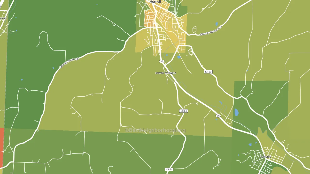 South Hornell, NY block-group voter-turnout map