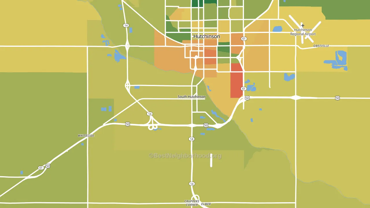 South Hutchinson, KS block-group voter-turnout map