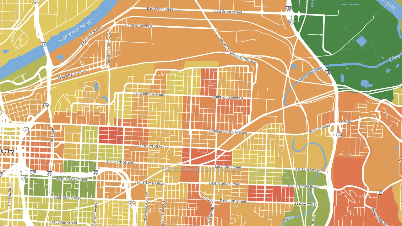 South India Mound, Kansas City, MO block-group voter-turnout map
