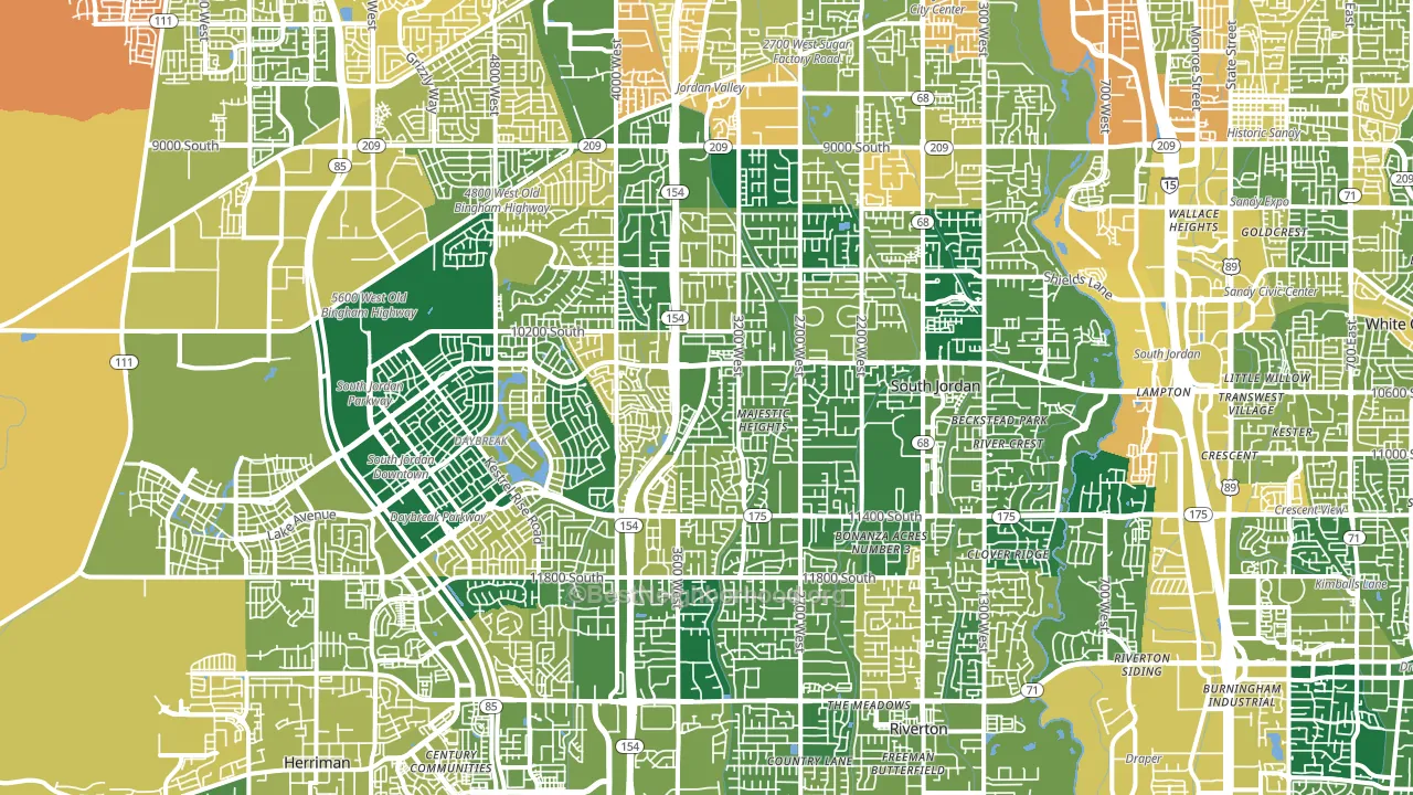 South Jordan, UT block-group voter-turnout map