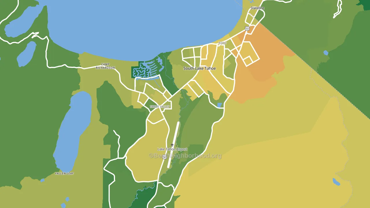 South Lake Tahoe, CA block-group voter-turnout map