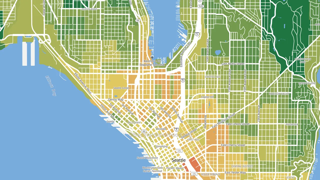 South Lake Union, Seattle, WA block-group voter-turnout map