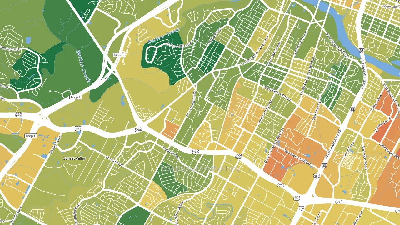 South Lamar, Austin, TX block-group voter-turnout map