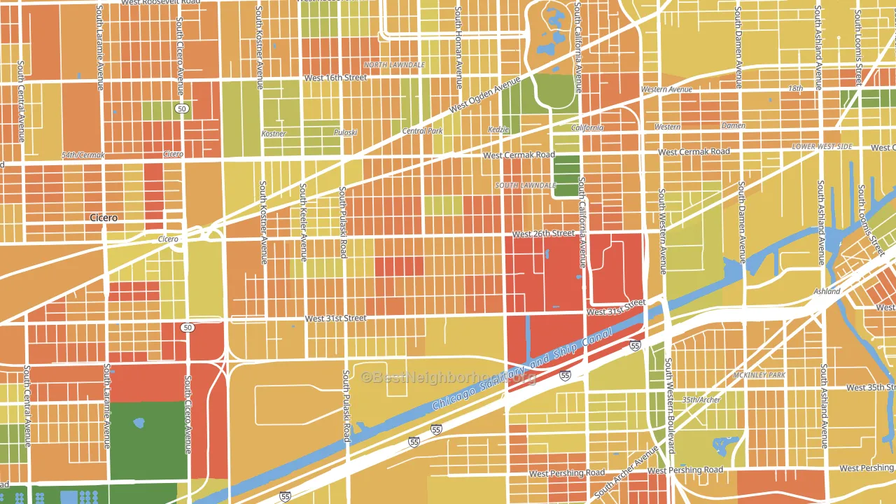 South Lawndale, Chicago, IL block-group voter-turnout map