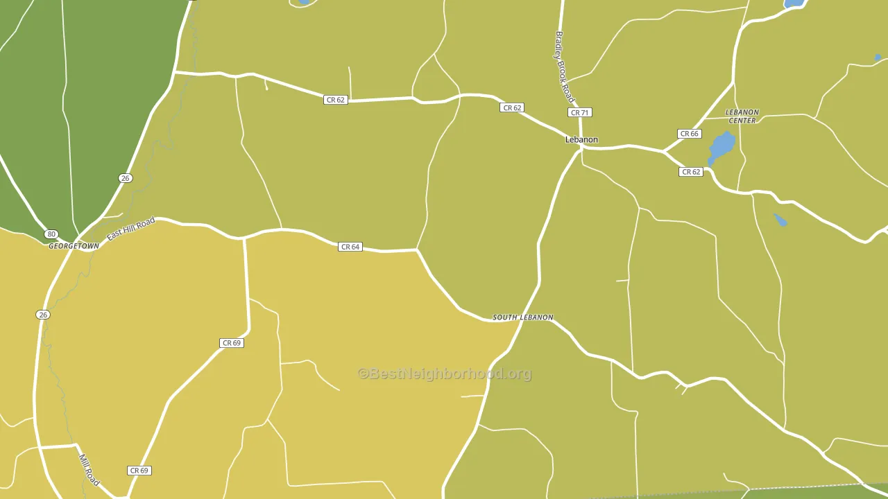 South Lebanon, NY block-group voter-turnout map