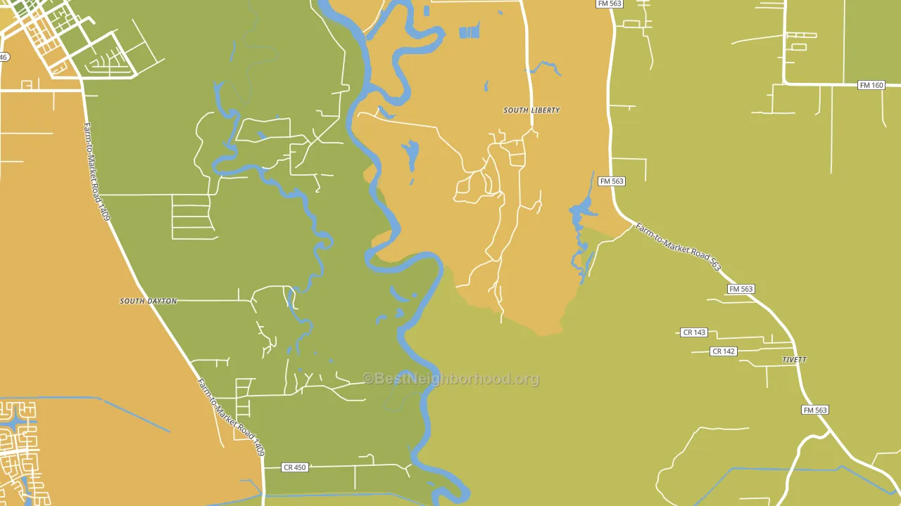 South Liberty, TX block-group voter-turnout map