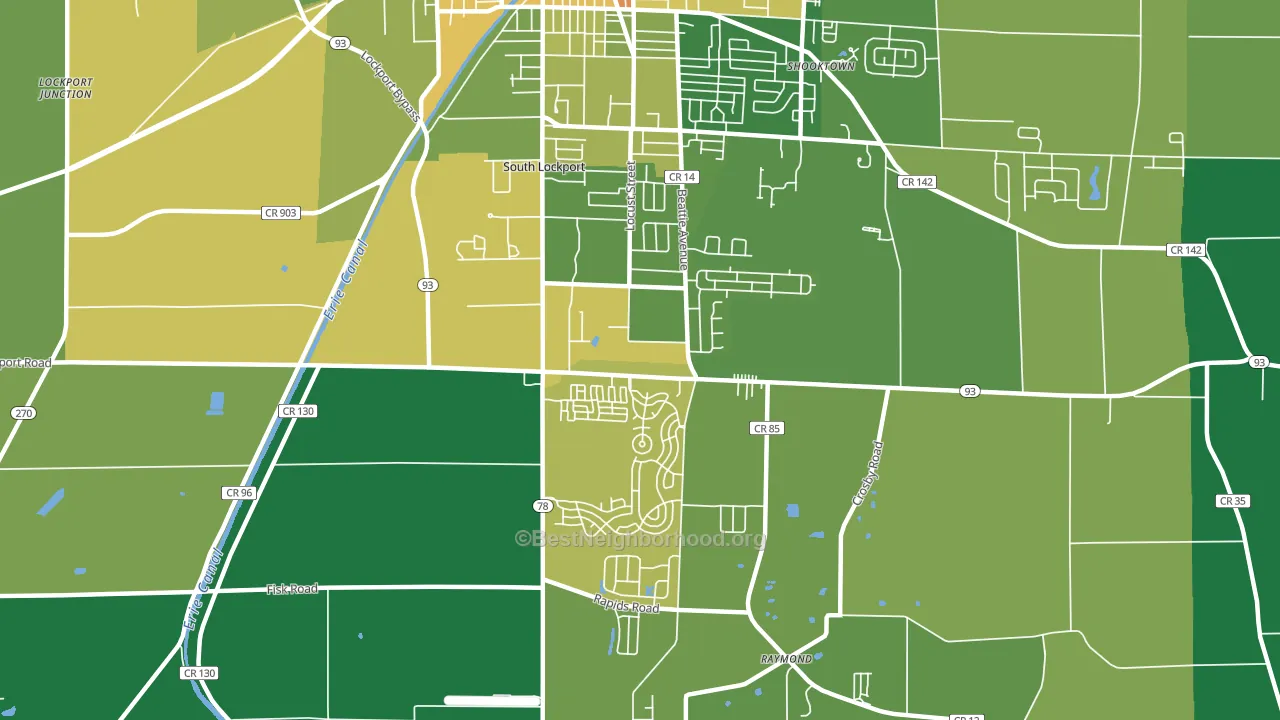 South Lockport, NY block-group voter-turnout map