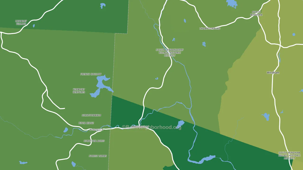 South Londonderry, VT block-group voter-turnout map