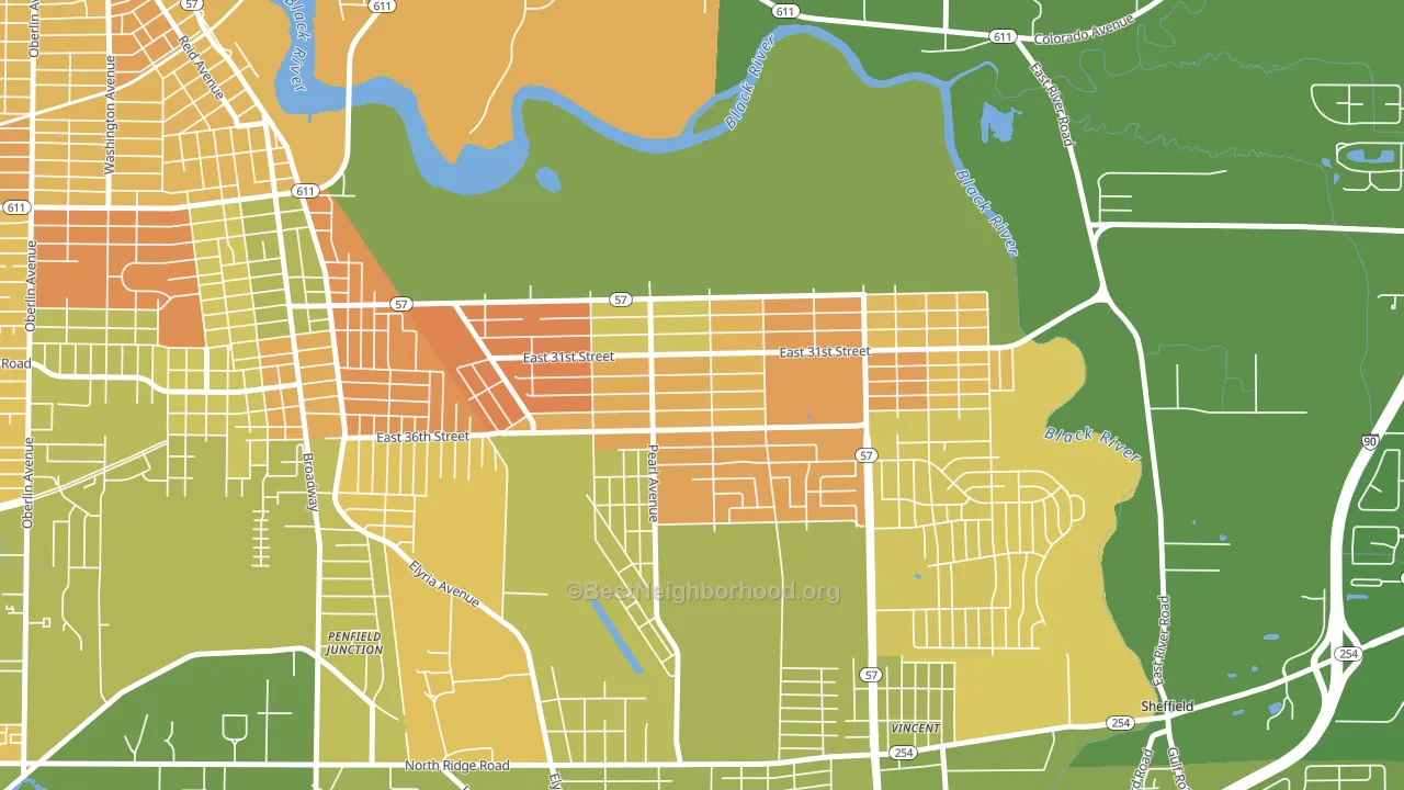 South Lorain, Lorain, OH block-group voter-turnout map
