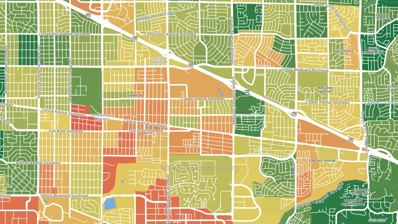South Los Altos, Albuquerque, NM block-group voter-turnout map