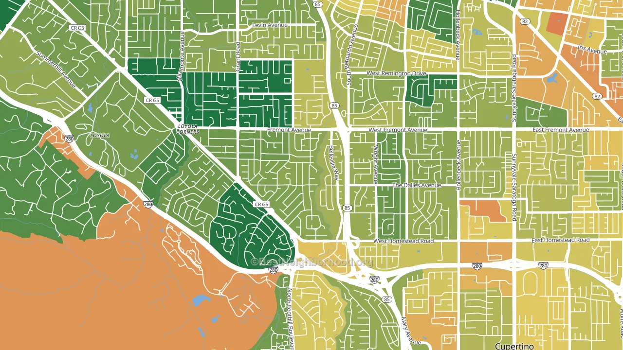 South Los Altos, Los Altos, CA block-group voter-turnout map