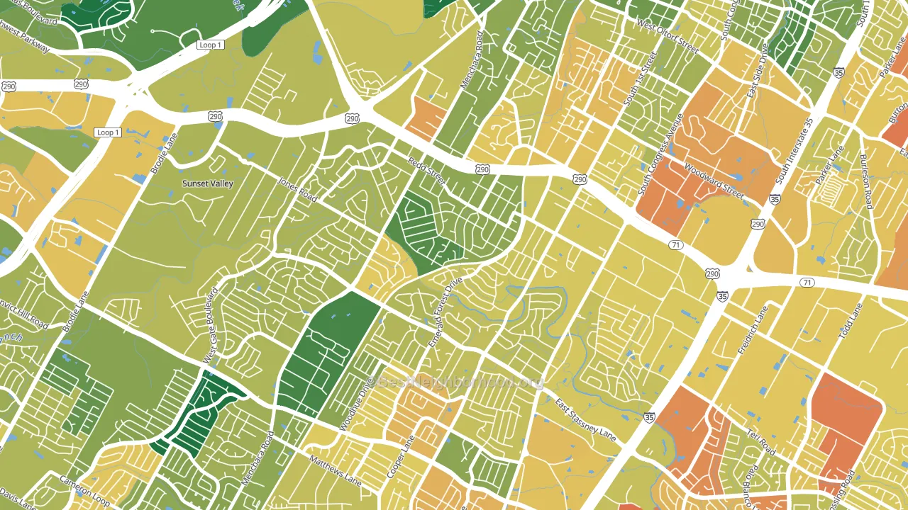 South Manchaca, Austin, TX block-group voter-turnout map