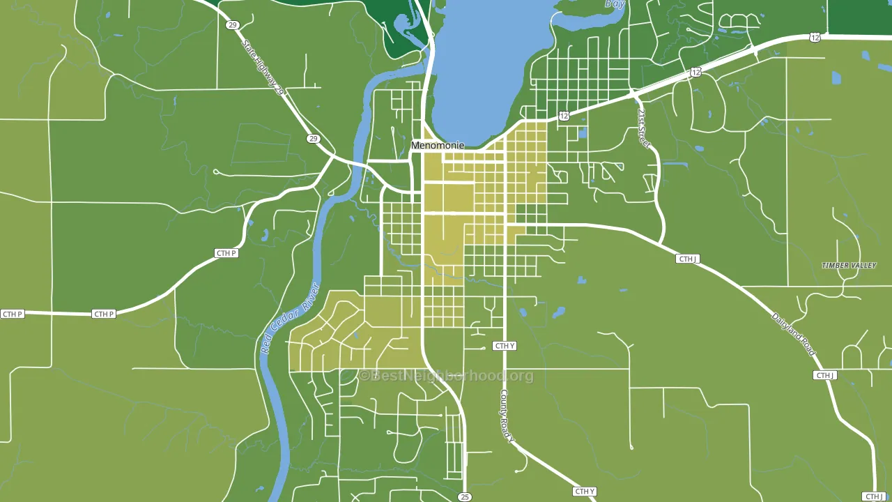 South Menomonie, Menomonie, WI block-group voter-turnout map