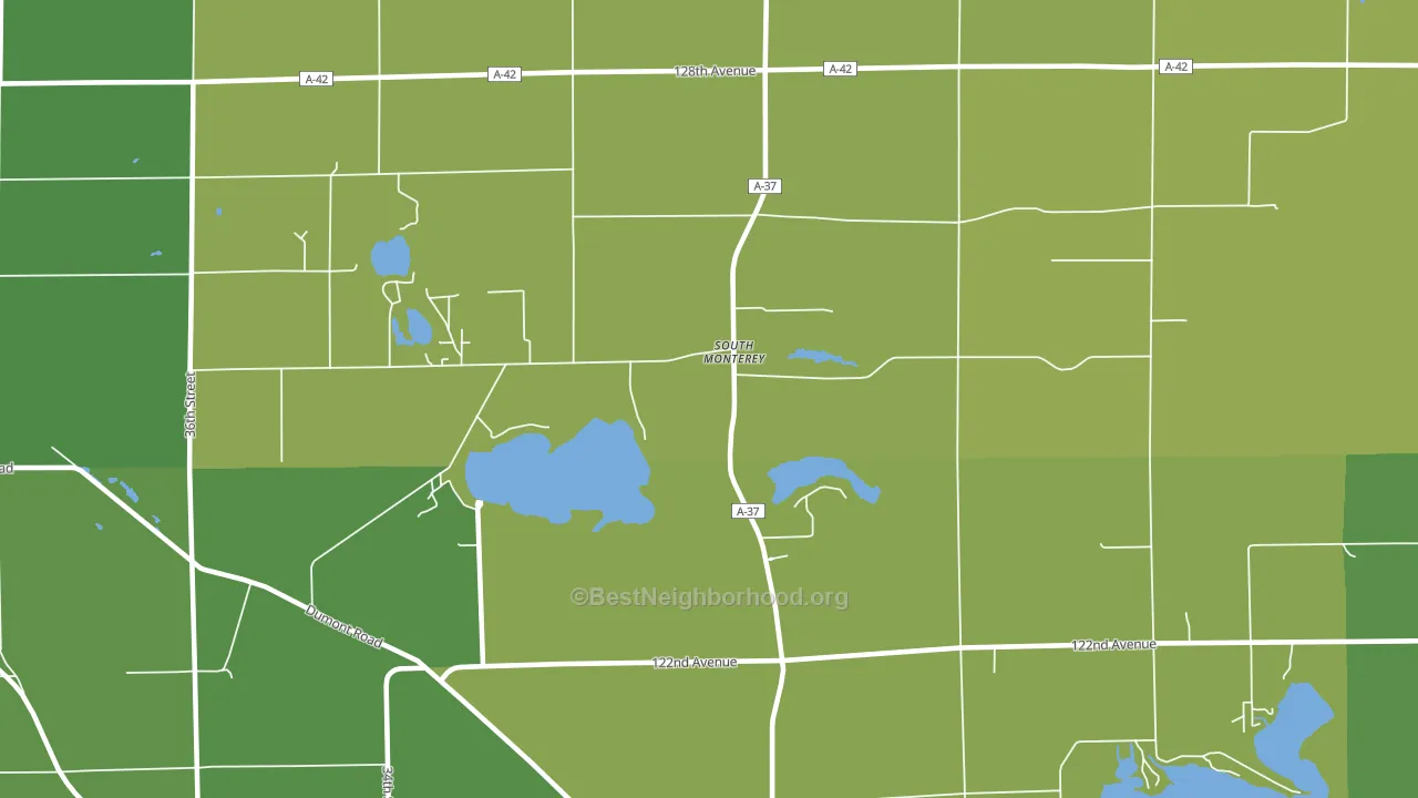 South Monterey, MI block-group voter-turnout map