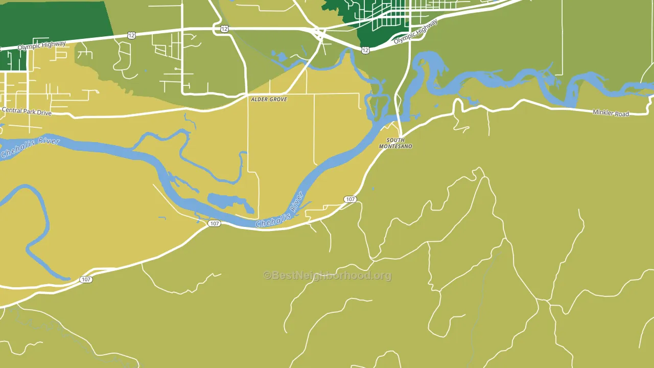 South Montesano, WA block-group voter-turnout map