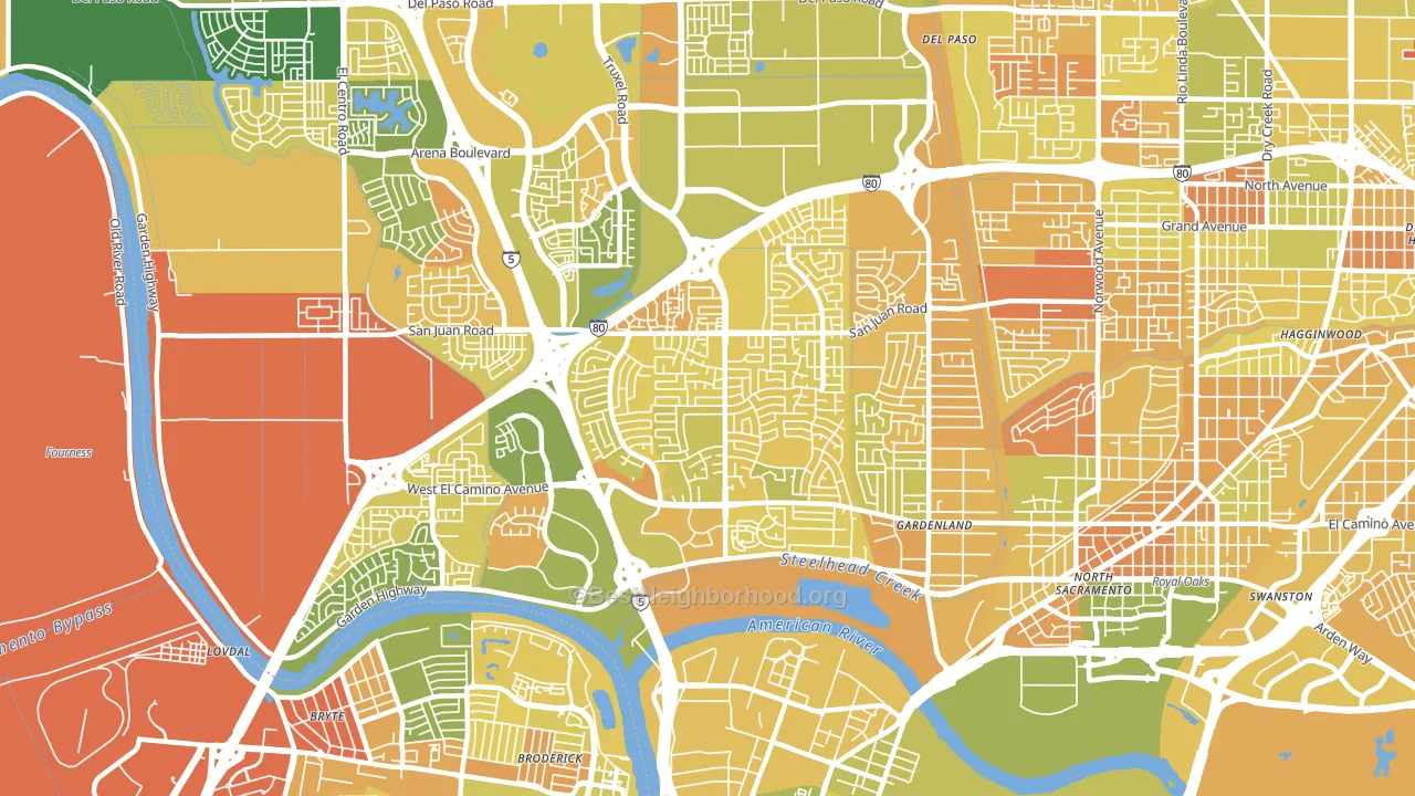South Natomas, Sacramento, CA block-group voter-turnout map