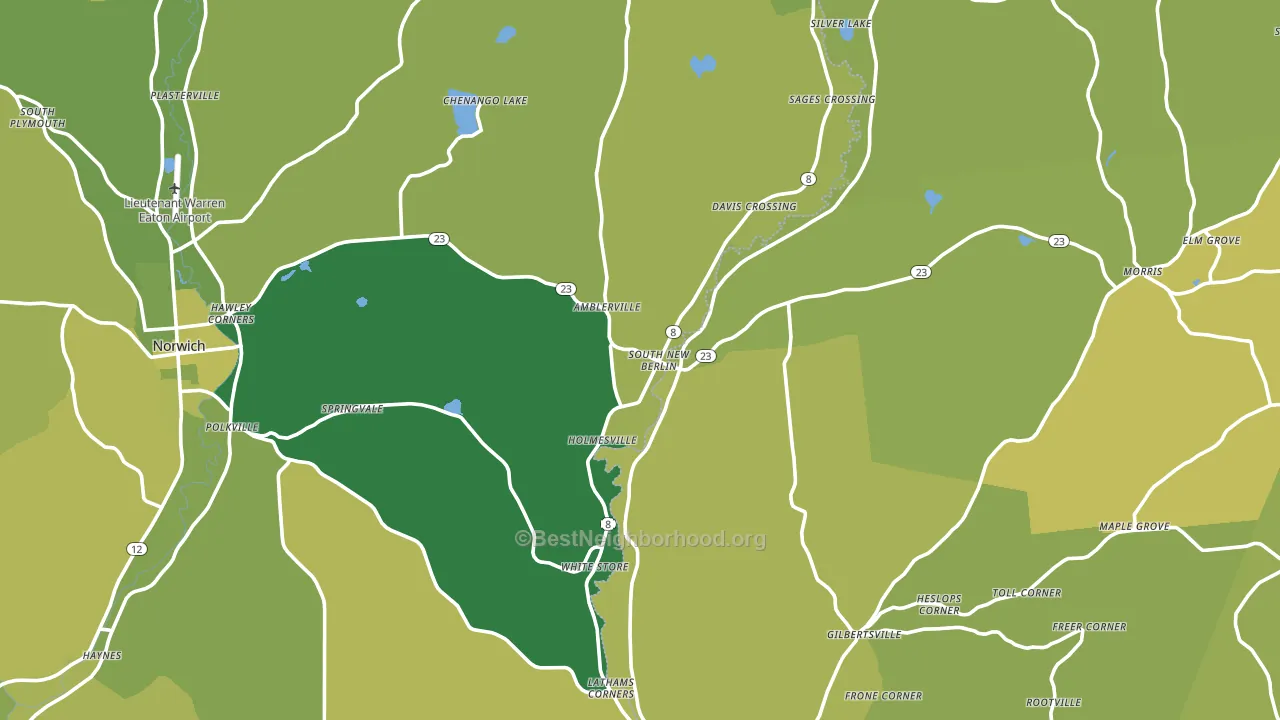 South New Berlin, NY block-group voter-turnout map