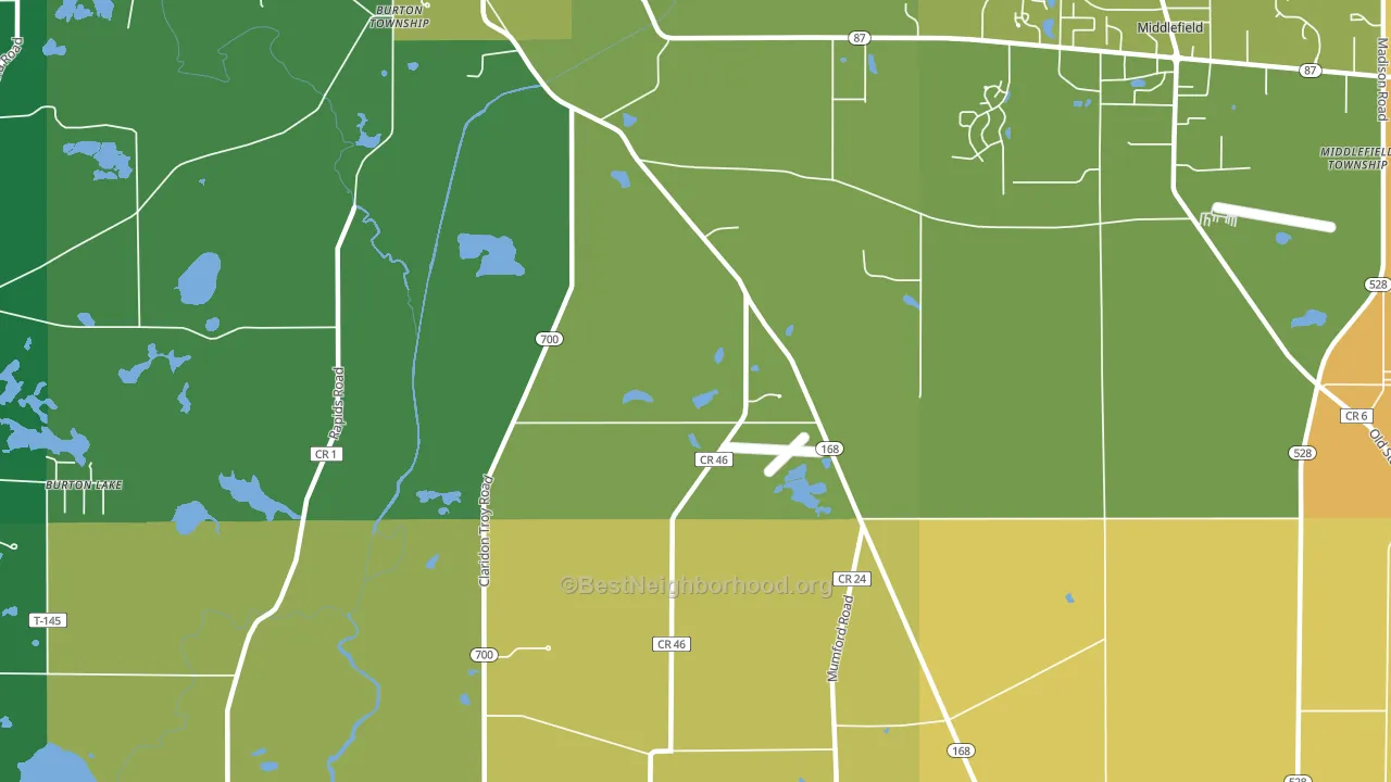 South Newbury, OH block-group voter-turnout map