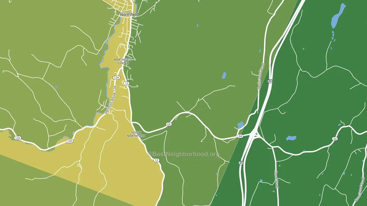 South Northfield, VT block-group voter-turnout map