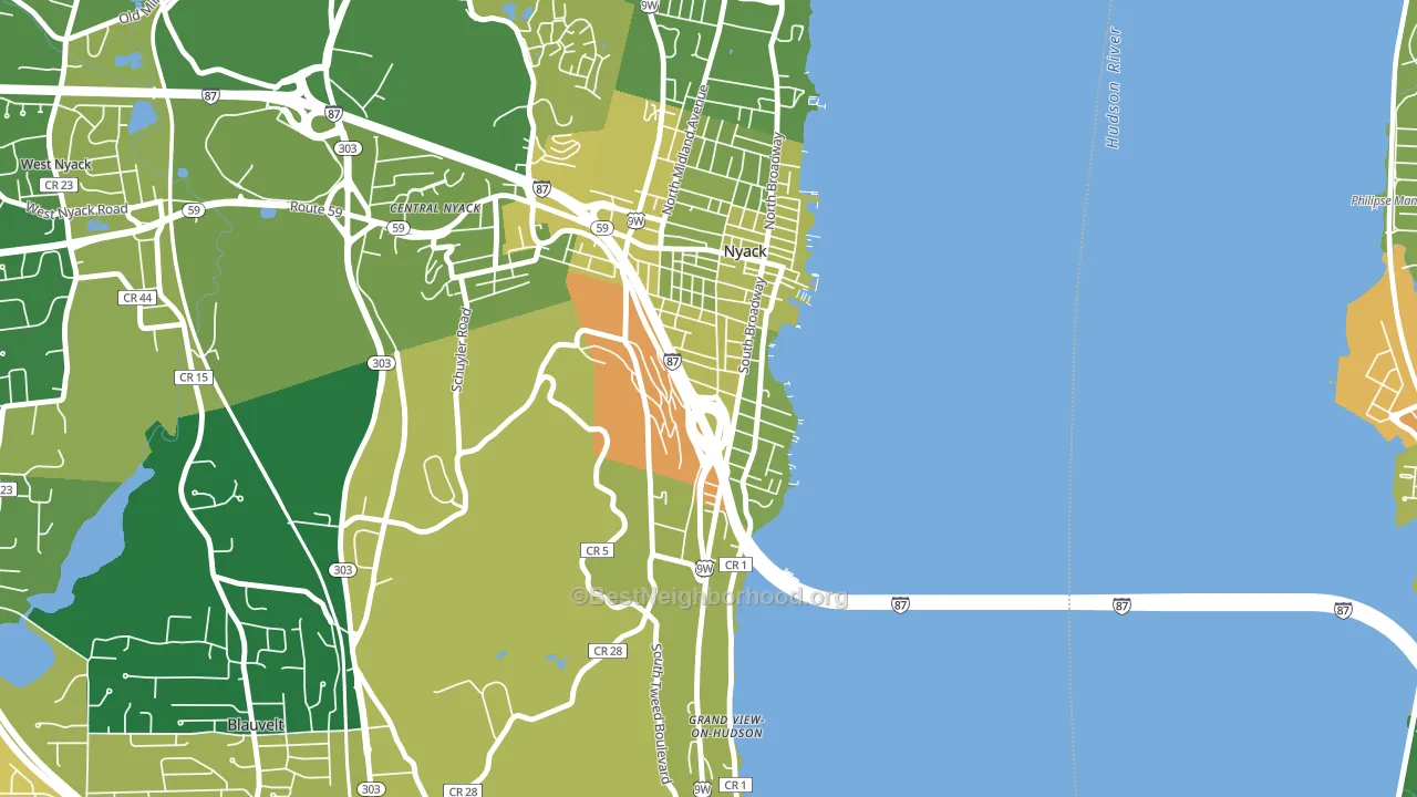 South Nyack, NY block-group voter-turnout map