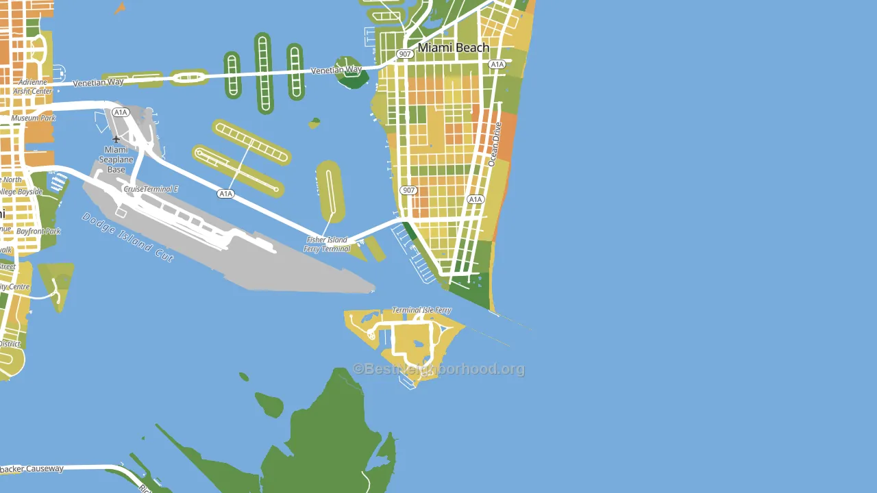 South of Fifth, Miami Beach, FL block-group voter-turnout map