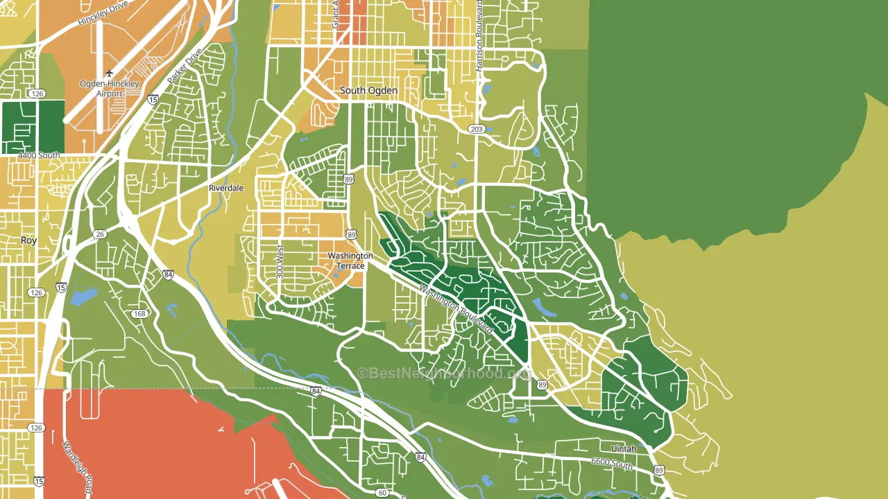 South Ogden, UT block-group voter-turnout map