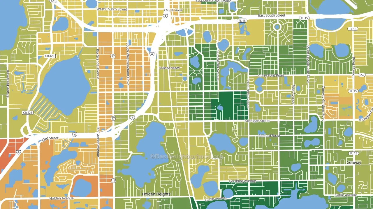 South Orange, Orlando, FL block-group voter-turnout map