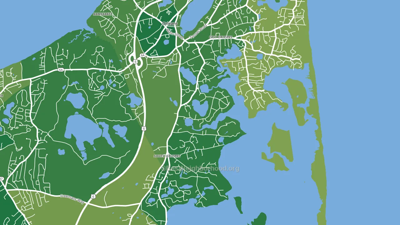 South Orleans, MA block-group voter-turnout map