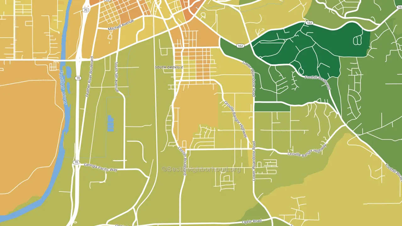 South Oroville, CA block-group voter-turnout map