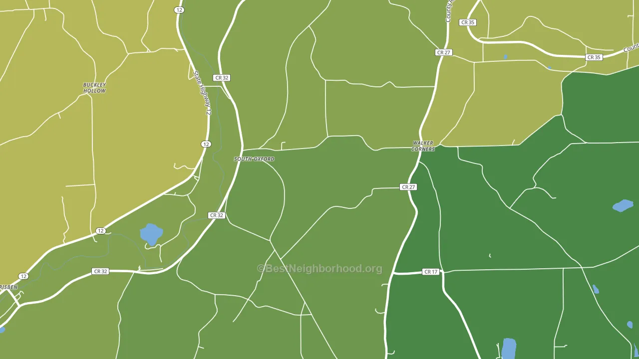 South Oxford, NY block-group voter-turnout map