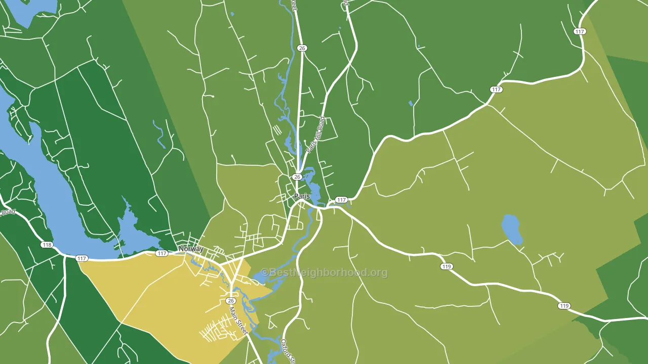 South Paris, ME block-group voter-turnout map