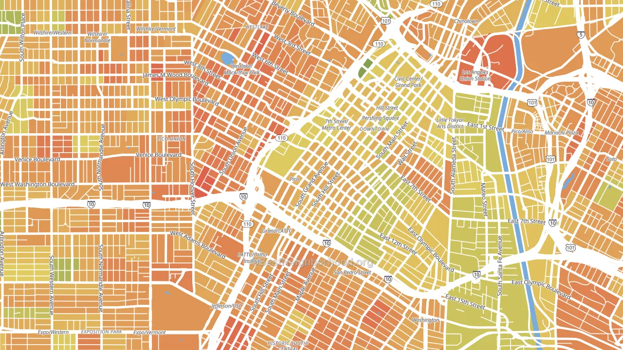 South Park, Los Angeles, CA block-group voter-turnout map