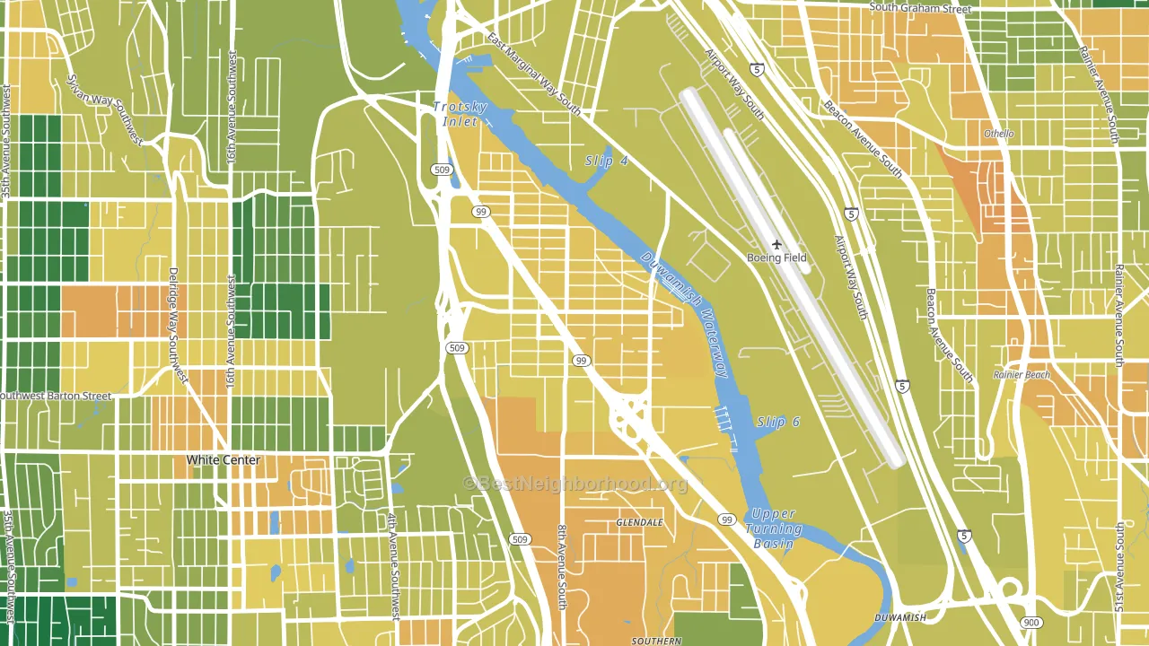 South Park, Seattle, WA block-group voter-turnout map