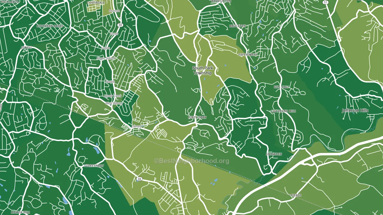 South Park Township, PA block-group voter-turnout map