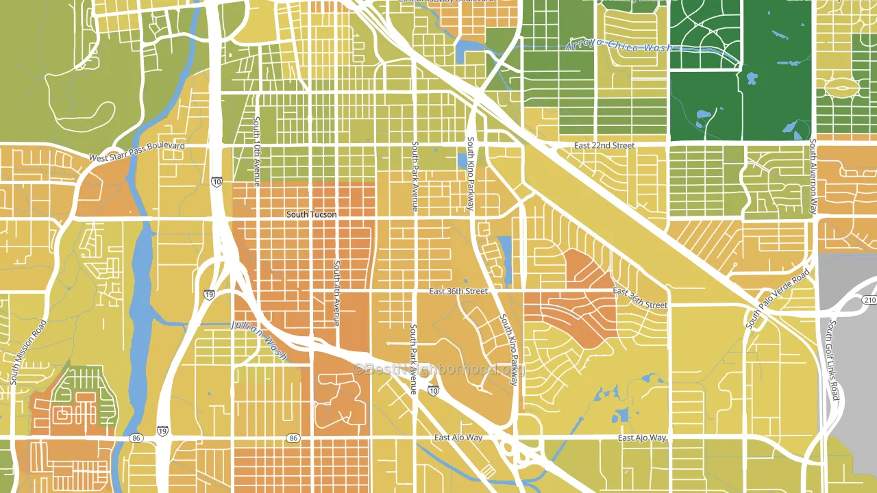 South Park, Tucson, AZ block-group voter-turnout map