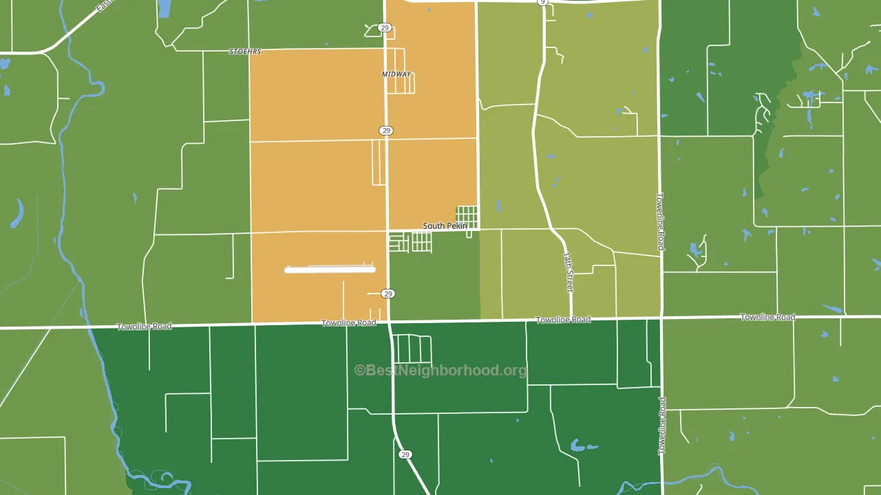 South Pekin, IL block-group voter-turnout map