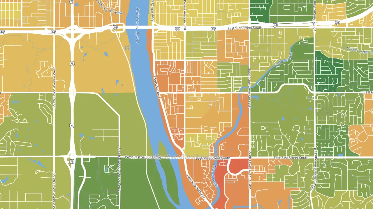 South Peoria, Tulsa, OK block-group voter-turnout map