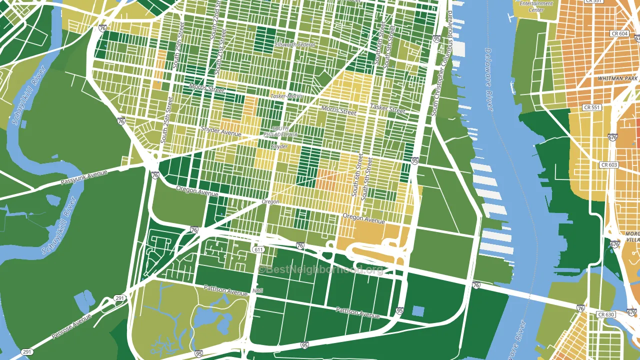 South Philadelphia, Philadelphia, PA block-group voter-turnout map