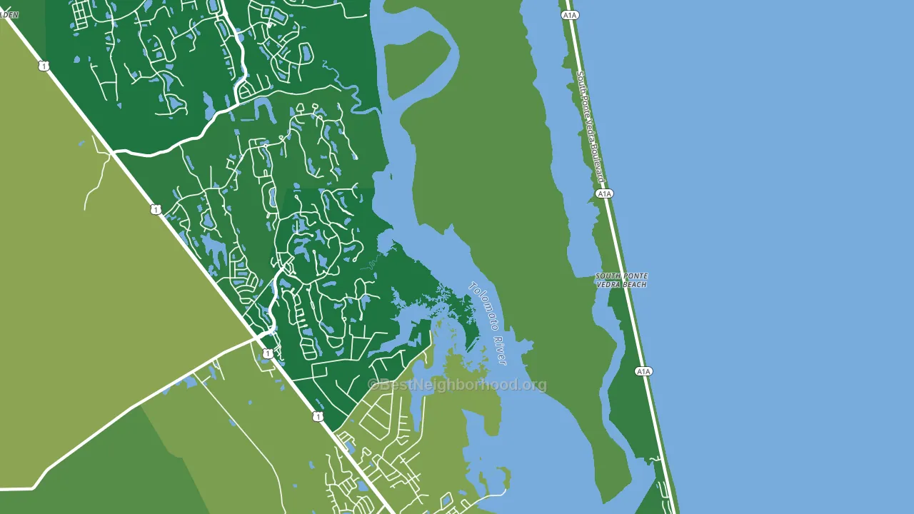 South Ponte Vedra Beach, FL block-group voter-turnout map